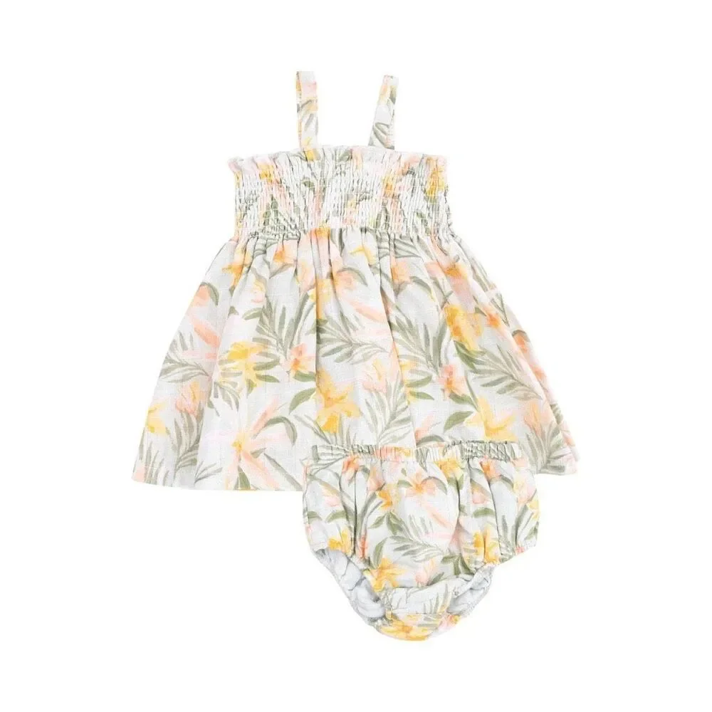 Angel Dear Baby Girl Island Floral Smocked Top & Bloomer 3-6M NWT